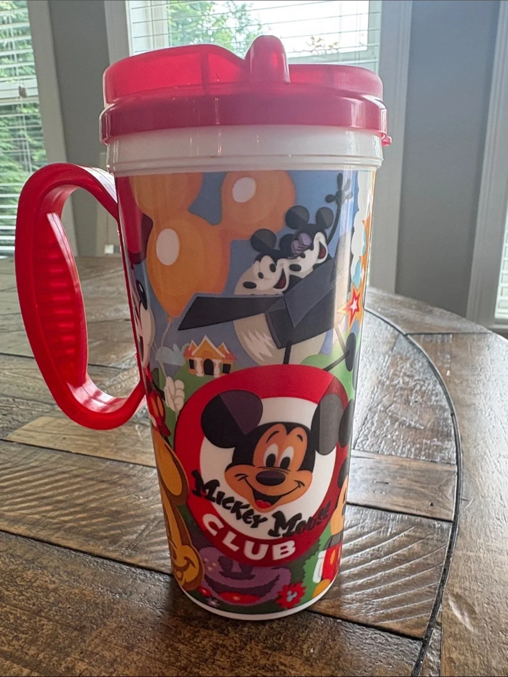 Disney Mickey Mouse Plastic Travel Mugs - Pink and Black Handles